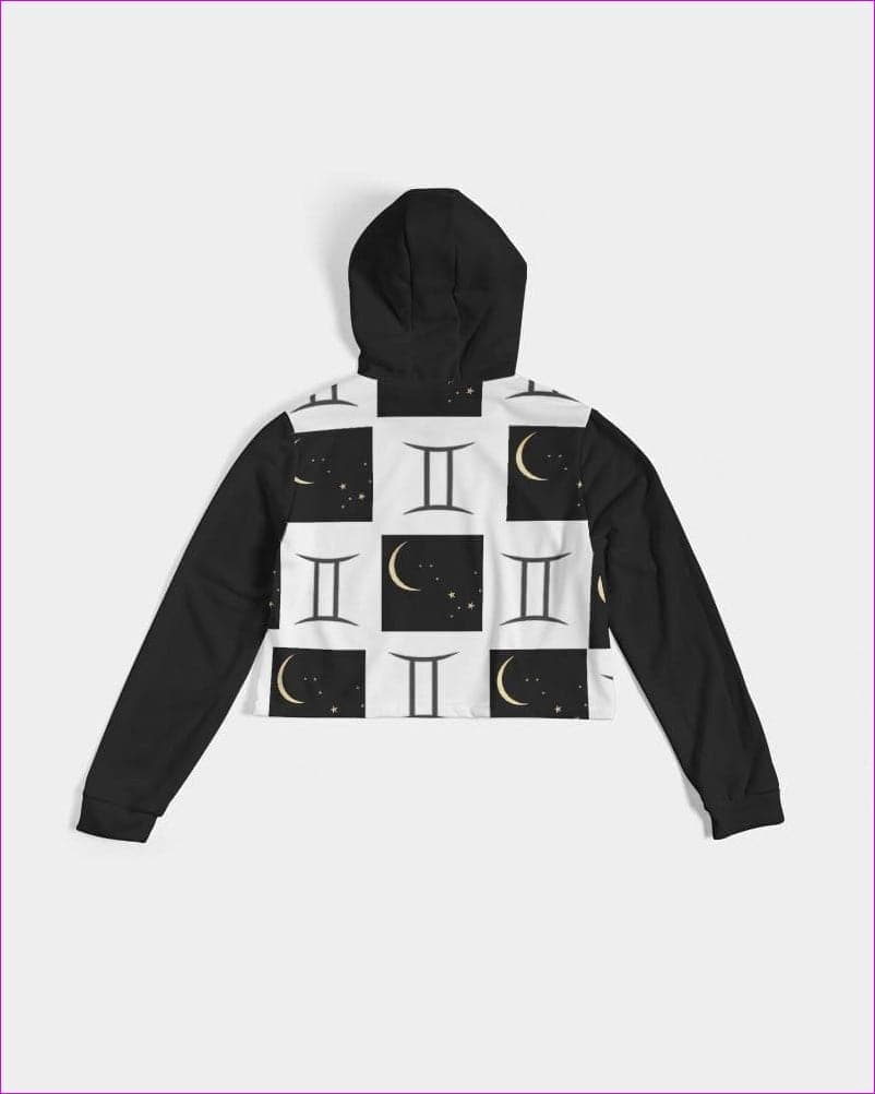Gemini Moon Womens Cropped Hoodie - women's cropped hoodie at TFC&H Co.