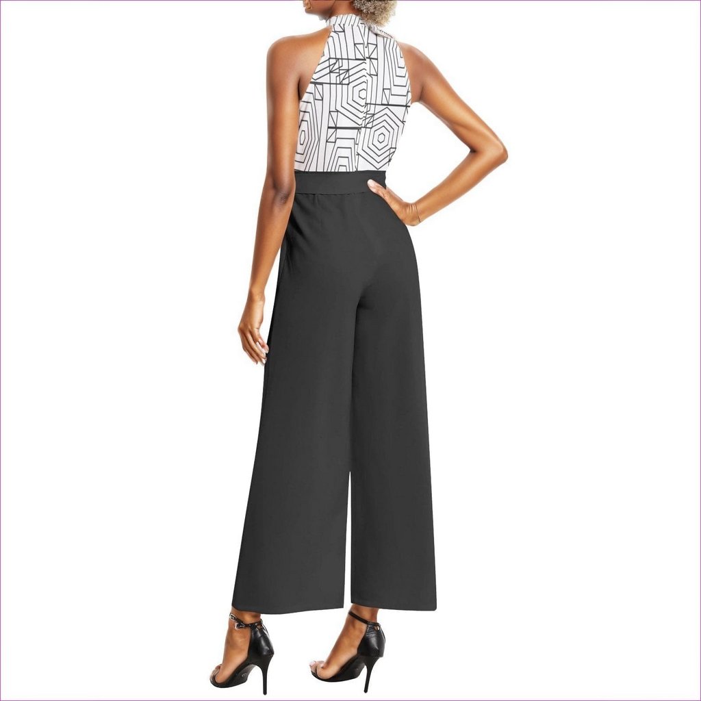 Geode Halter Neck Buckle Belted Jumpsuit - women's jumpsuit at TFC&H Co.