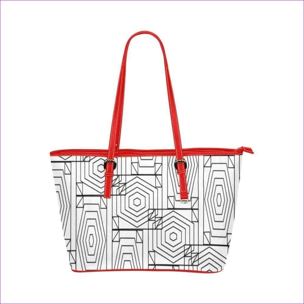 One Size Geode bag - red Leather Tote Bag (Model 1651) (Big) - Geode Leather Tote - 4 colors - handbag at TFC&H Co.