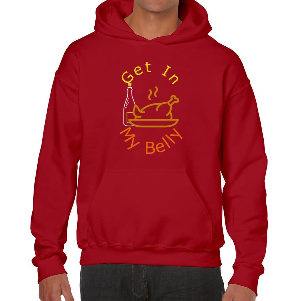 Red - Get in My Belly Thanksgiving Unisex Heavy Blend Hooded Sweatshirt - unisex hoodie at TFC&H Co.