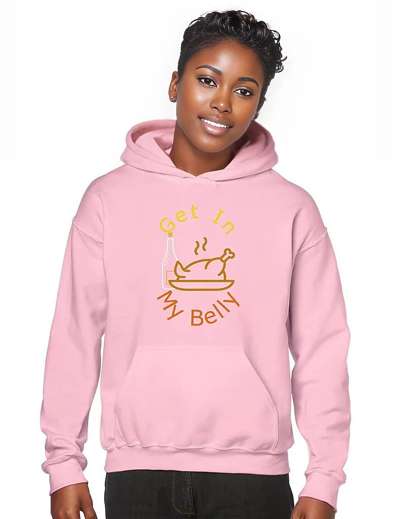 Light Pink - Get in My Belly Thanksgiving Unisex Heavy Blend Hooded Sweatshirt - unisex hoodie at TFC&H Co.