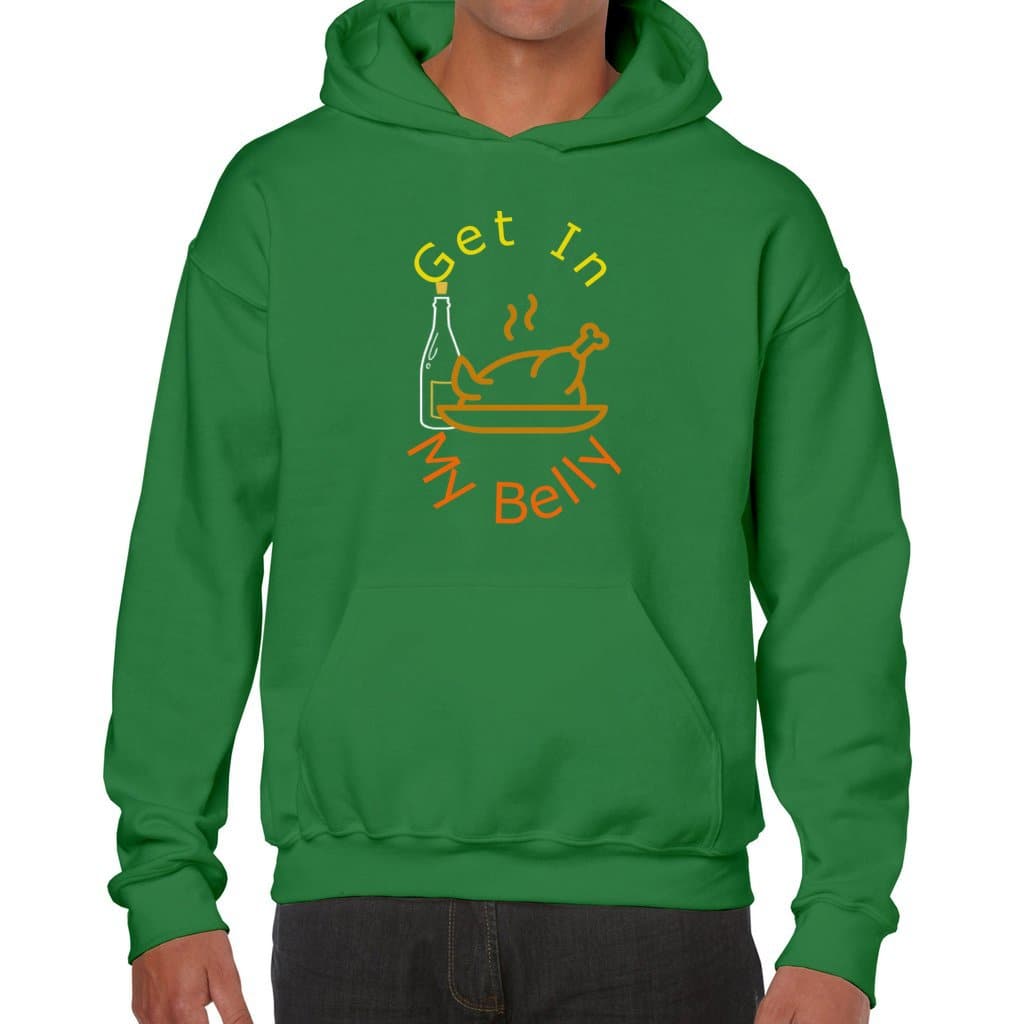 Irish Green - Get in My Belly Thanksgiving Unisex Heavy Blend Hooded Sweatshirt - unisex hoodie at TFC&H Co.