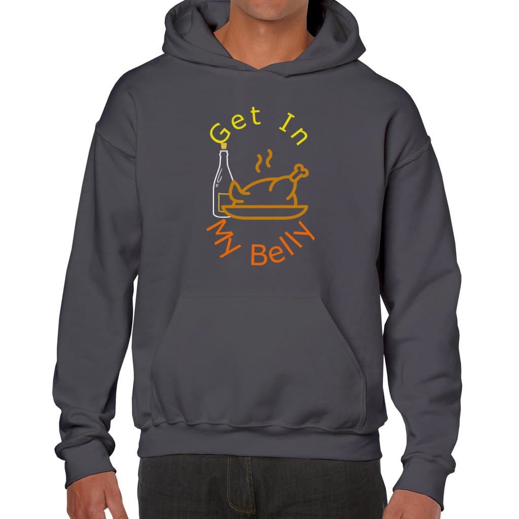 Charcoal - Get in My Belly Thanksgiving Unisex Heavy Blend Hooded Sweatshirt - unisex hoodie at TFC&H Co.