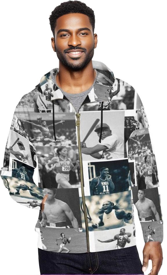 Man Greats Men's All Over Print Full Zip Hoodie (Model H14) - Greats Unisex Full Zip Hoodie - unisex hoodie at TFC&H Co.