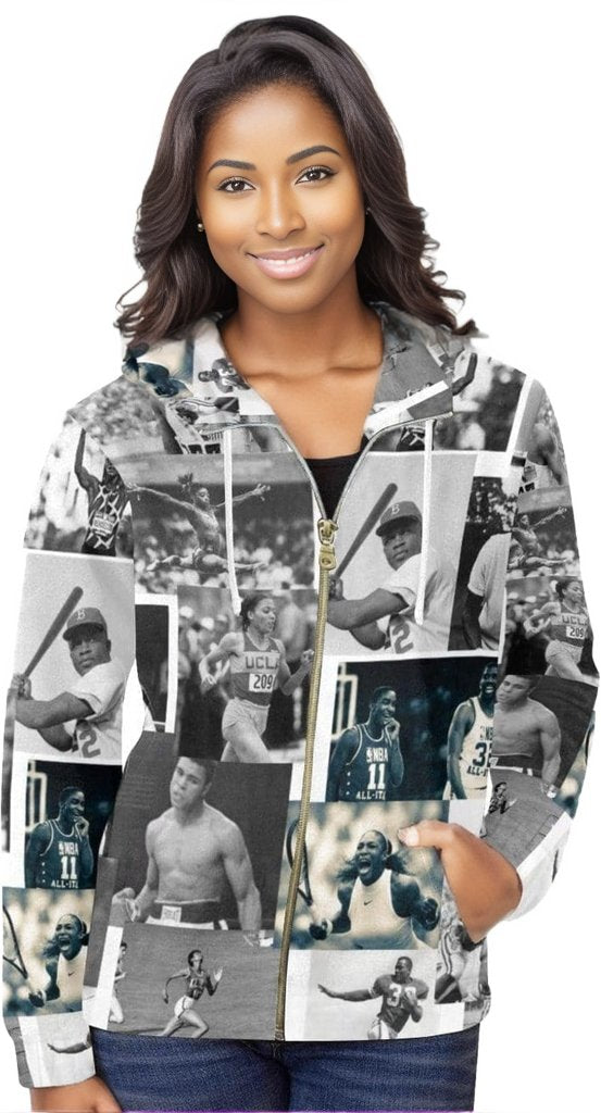 Woman Greats Women's All Over Print Full Zip Hoodie (Model H14) - Greats Unisex Full Zip Hoodie - unisex hoodie at TFC&H Co.