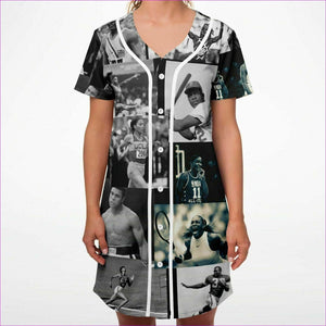 - Greats Womens Baseball Jersey Dress - Baseball Jersey Dress - AOP at TFC&H Co.