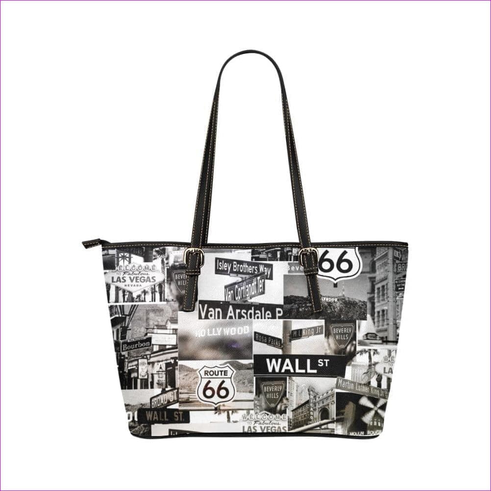 - Greyed Streets Leather Tote - handbags at TFC&H Co.