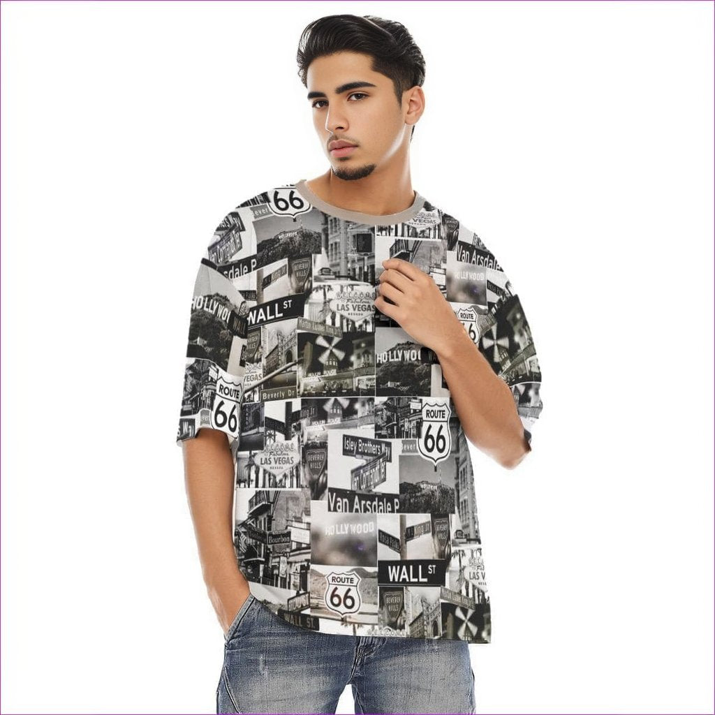 gray Greyed Streets Men's Loose T-Shirt - men's t-shirt at TFC&H Co.