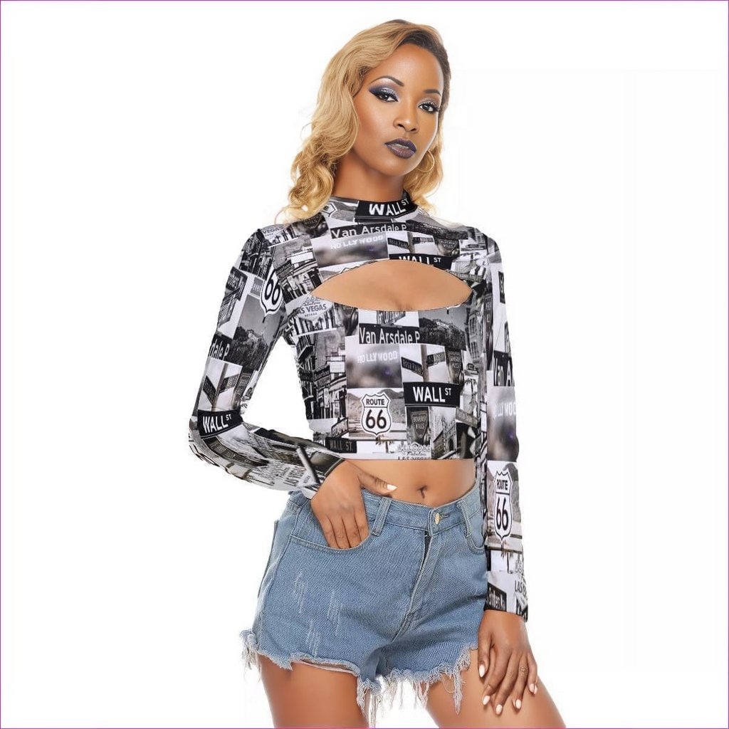 - Greyed Streets Womens Hollow Chest Tight Crop Top - womens crop top at TFC&H Co.