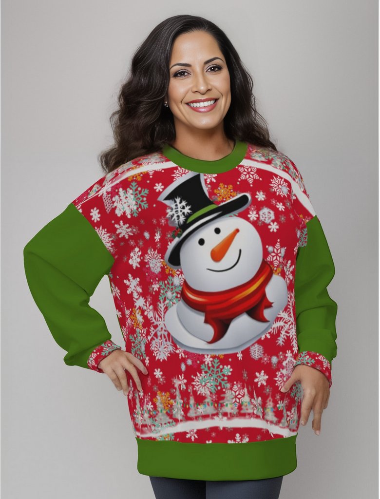 - Snow Man's Delight Women's Casual Christmas Sweatshirt - womens sweathshirt at TFC&H Co.
