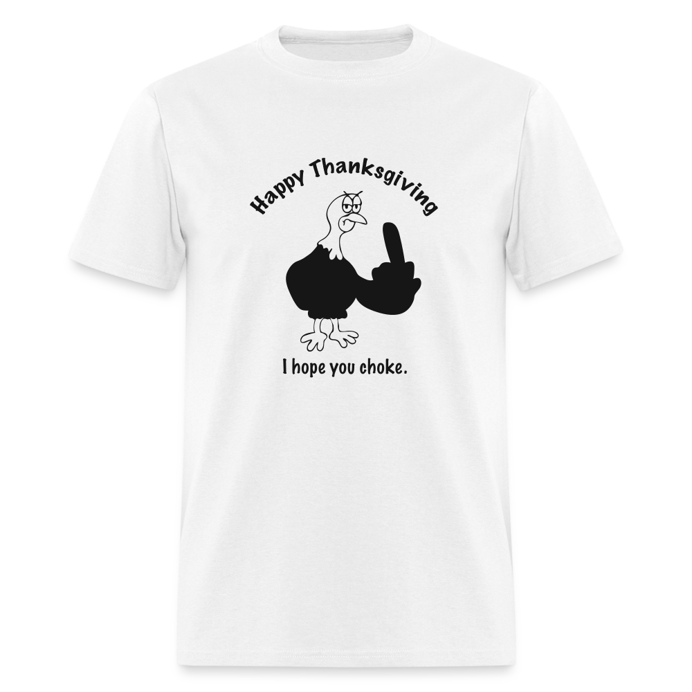 white - Happy Thanksgiving Unisex Classic T-Shirt - Unisex Classic T-Shirt | Fruit of the Loom 3930 at TFC&H Co.