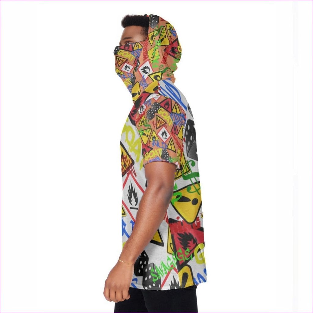 Hazard Men's T-Shirt With Mask - men's t-shirt with hood & face mask at TFC&H Co.