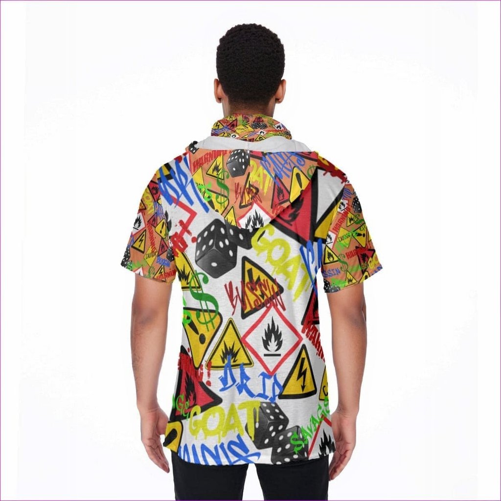 Hazard Men's T-Shirt With Mask - men's t-shirt with hood & face mask at TFC&H Co.