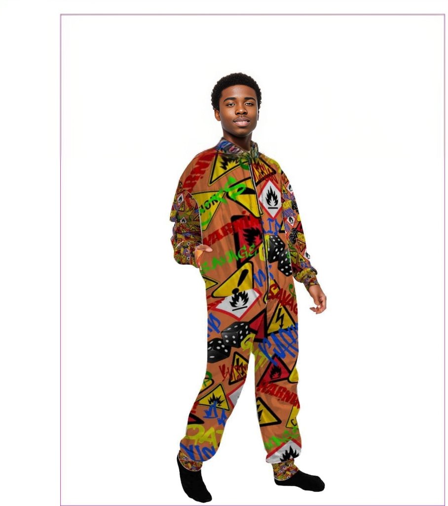Hazard One Piece Hoodie Zipper Jumpsuit - unisex jumpsuit at TFC&H Co.