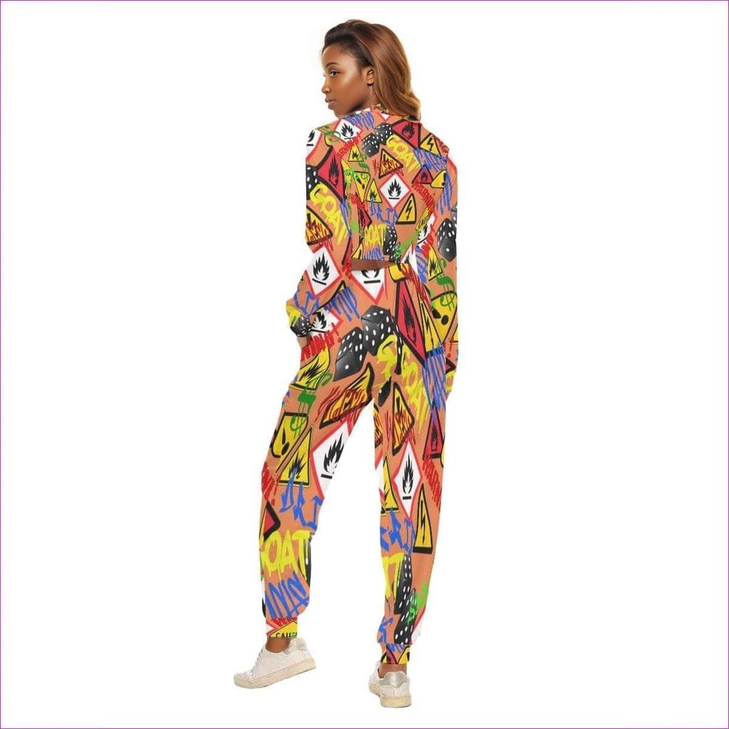 Orange Hazard Womens Crop Sweatsuit - women's sweatsuit at TFC&H Co.