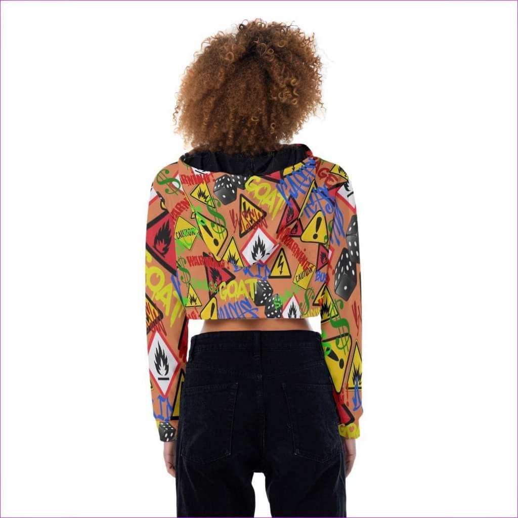 Hazard Womens Crop Top Hoodie - women's cropped hoodie at TFC&H Co.