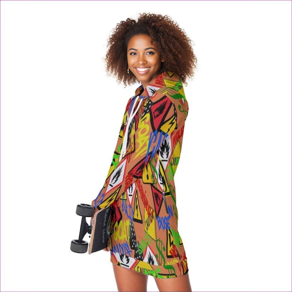 Hazard Womens Long Hoodie - women's hoodie dress at TFC&H Co.