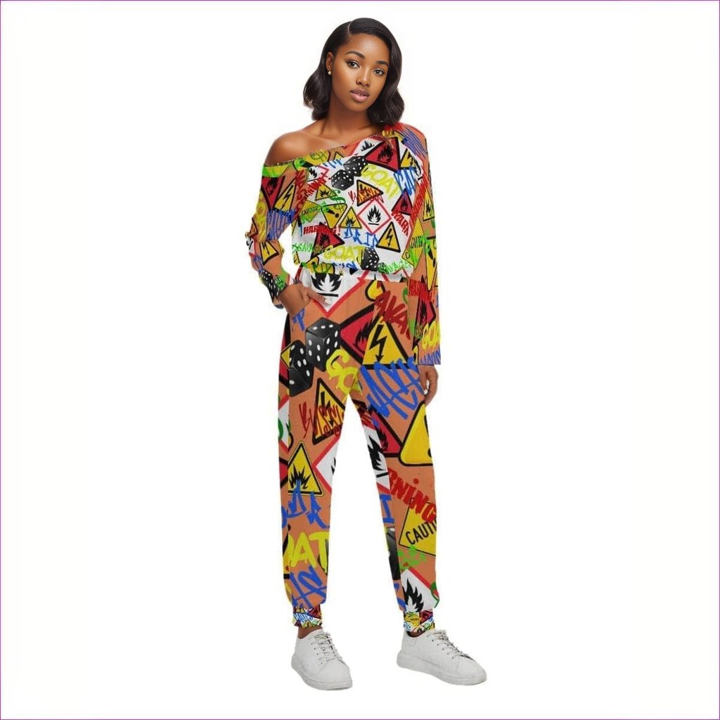 Orange Hazard Womens Off-Shoulder Jumpsuit - women's jumpsuit at TFC&H Co.