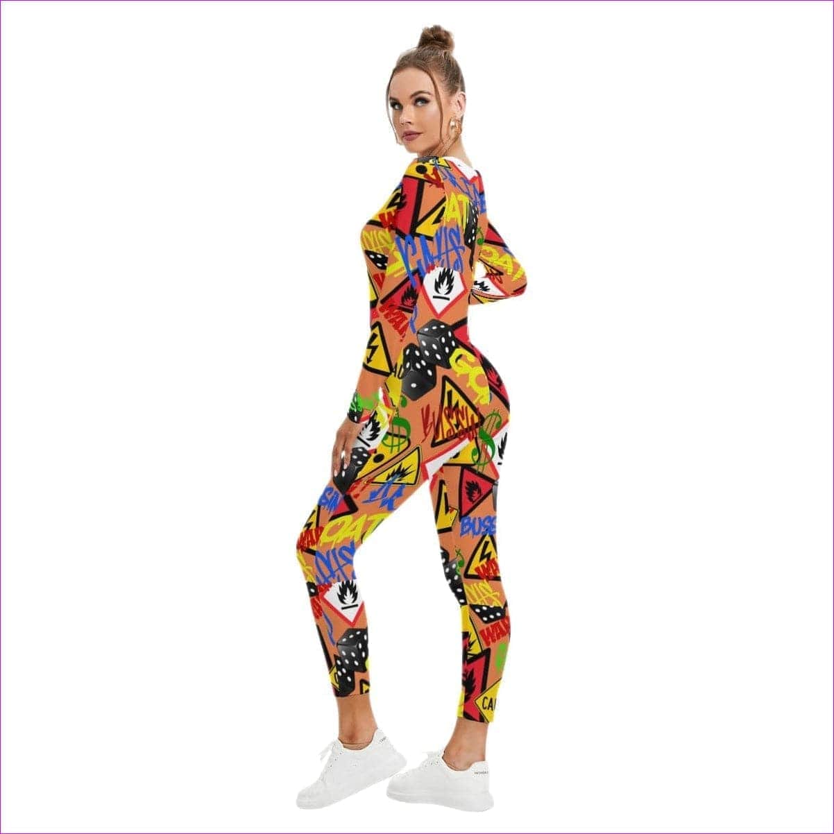 Hazard Womens Plunging Neck Jumpsuit - women's jumpsuits at TFC&H Co.