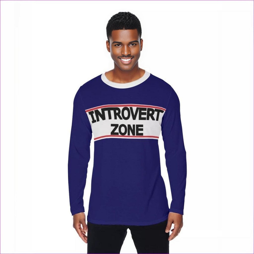 blue - Introvert Men's Long Sleeve T-Shirt - mens t-shirt at TFC&H Co.