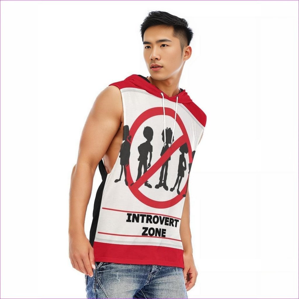 Introvert Zone Men’s Hooded Tank Top - Men's Tank Top at TFC&H Co.