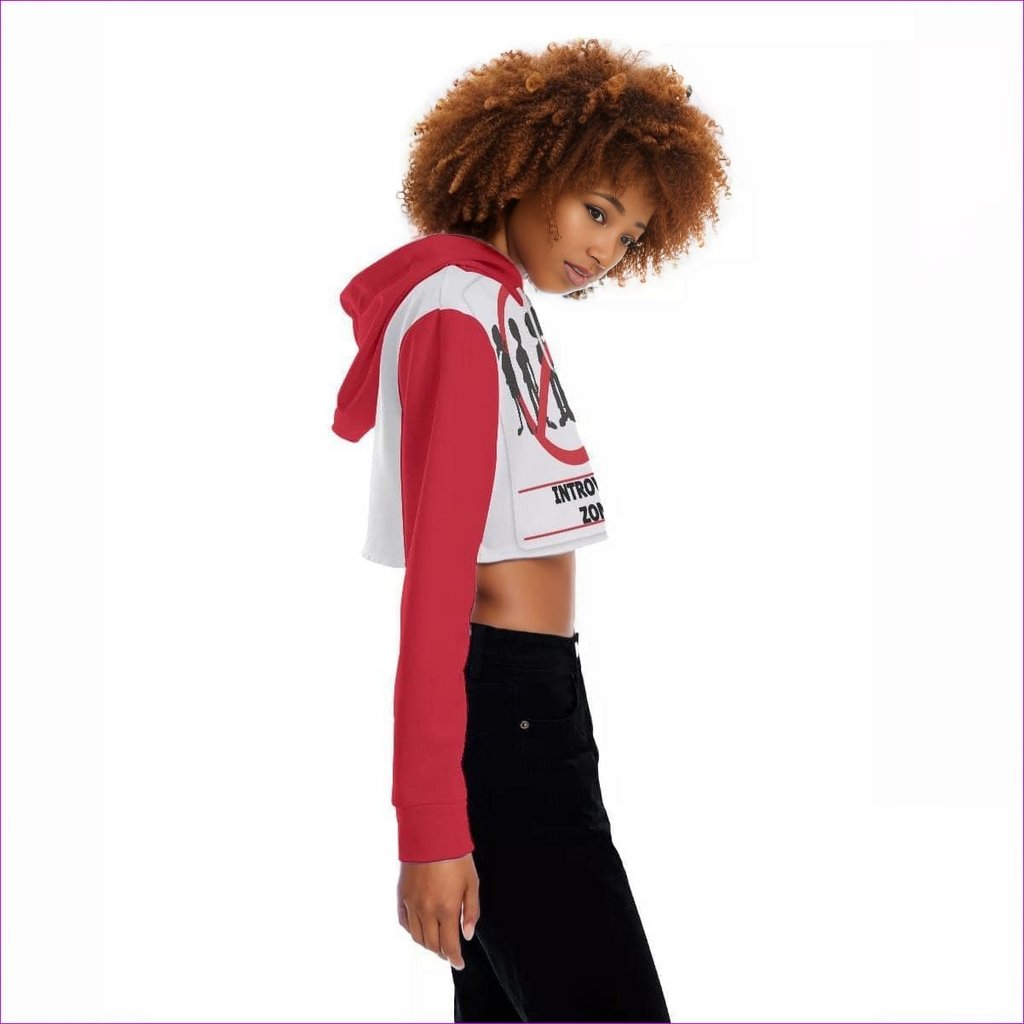 - Introvert Zone Womens Crop Top Hoodie - womens cropped hoodie at TFC&H Co.