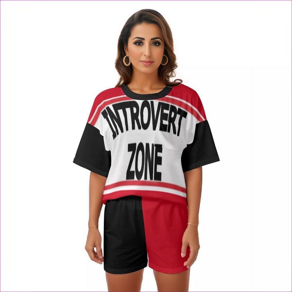 - Introvert Zone Womens T-shirt Short Set - womens top & short set at TFC&H Co.