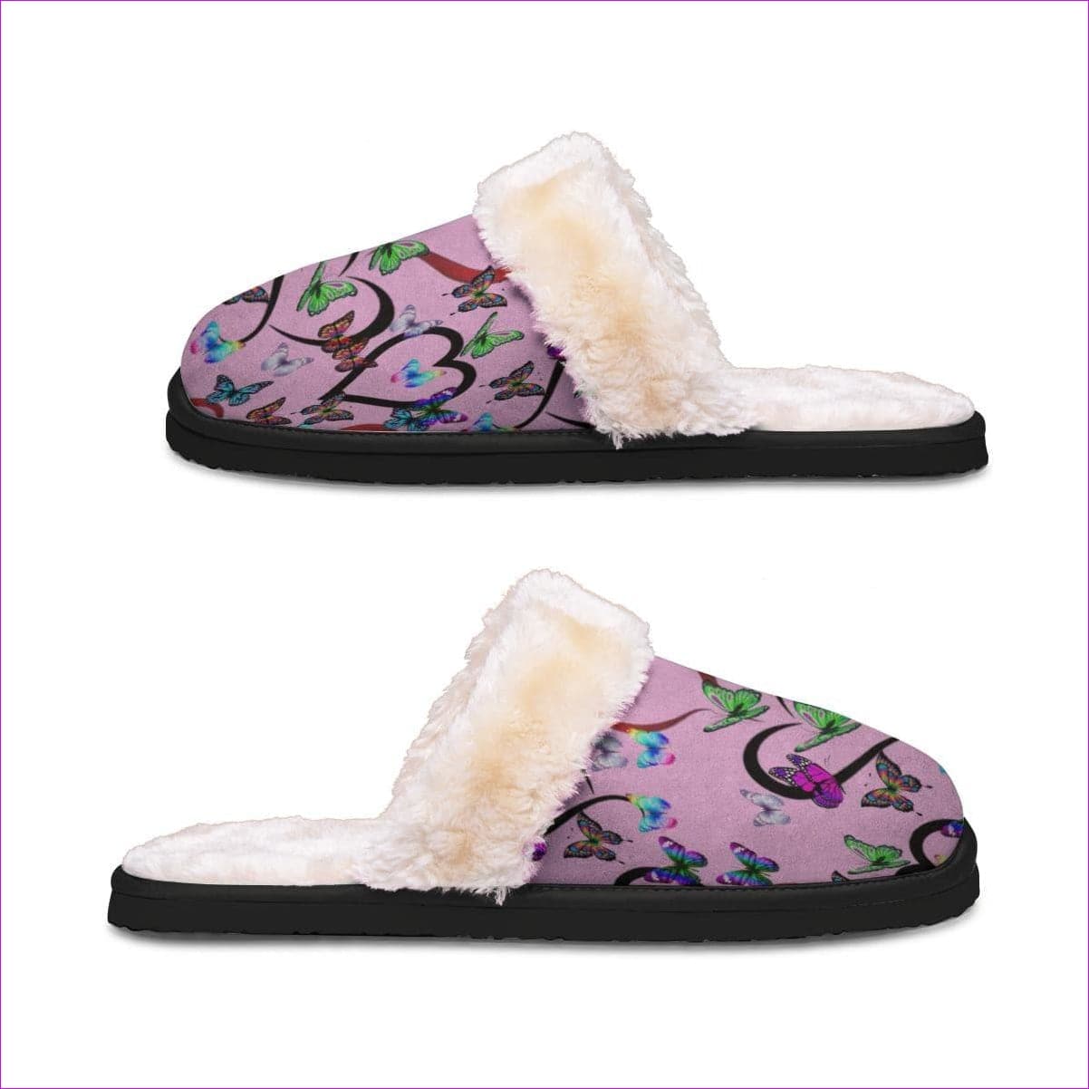 pink - Kids Butterfly Love Home Plush Slippers - kids slipper at TFC&H Co.