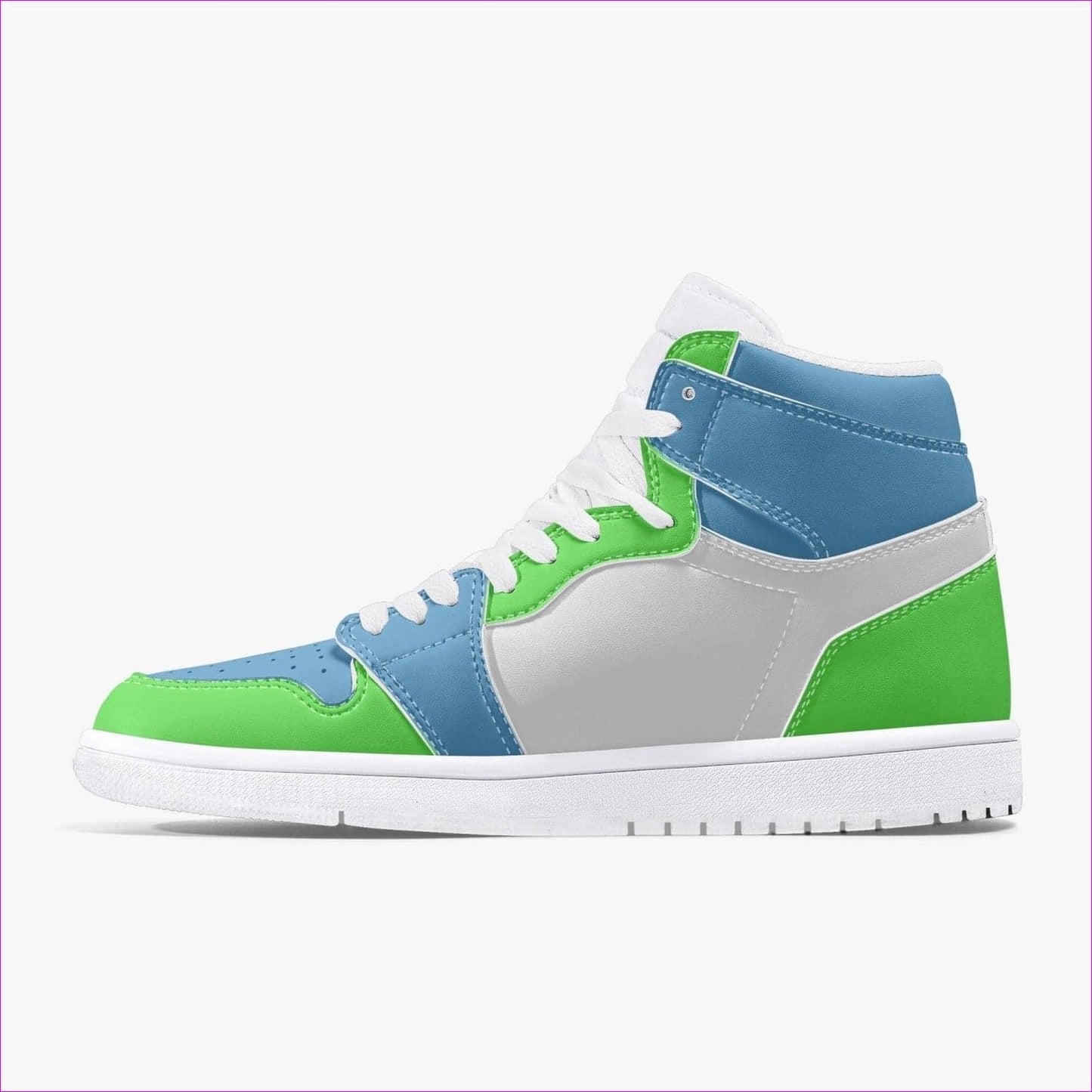 Kiwi Blue High-Top Leather Sneakers - unisex shoes at TFC&H Co.