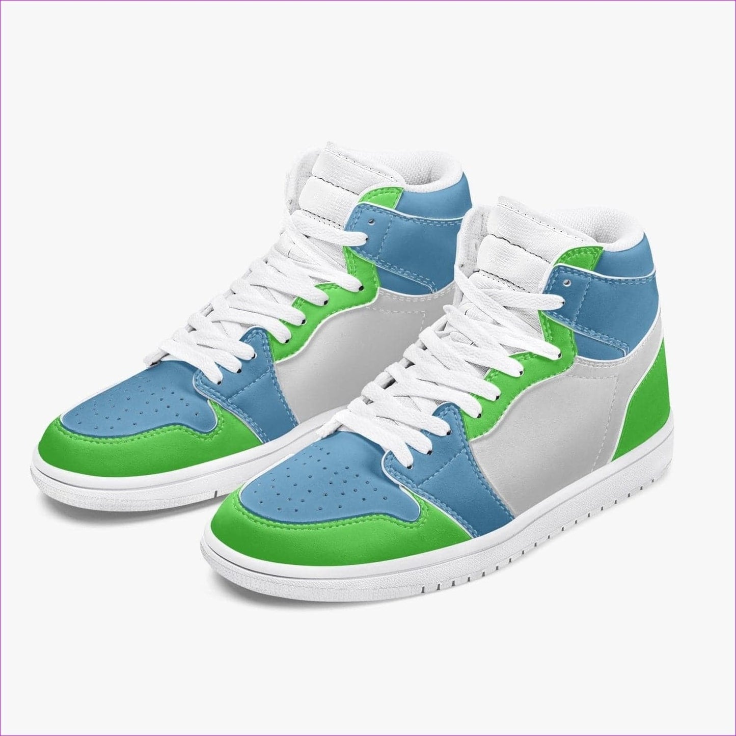 Kiwi Blue High-Top Leather Sneakers - unisex shoes at TFC&H Co.