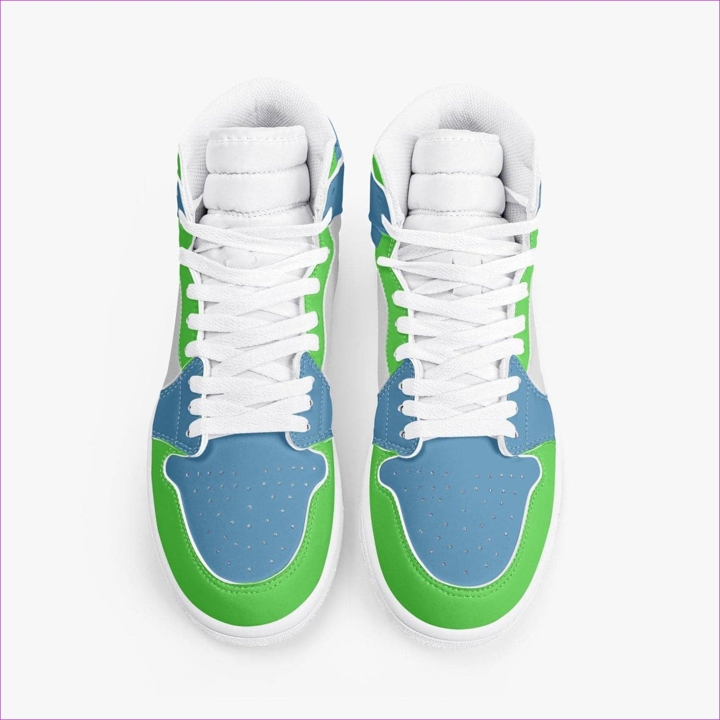 Kiwi Blue High-Top Leather Sneakers - unisex shoes at TFC&H Co.