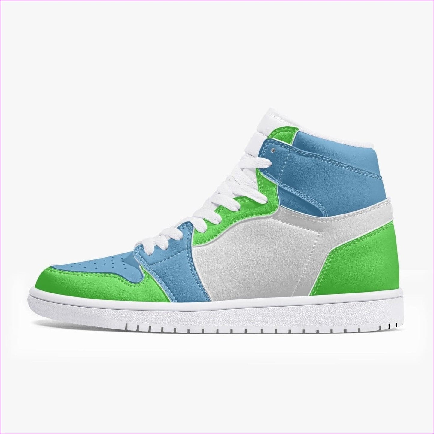 Kiwi Blue High-Top Leather Sneakers - unisex shoes at TFC&H Co.