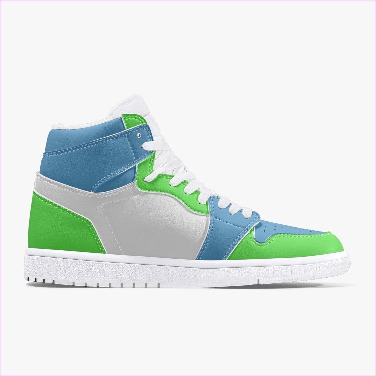 Kiwi Blue High-Top Leather Sneakers - unisex shoes at TFC&H Co.
