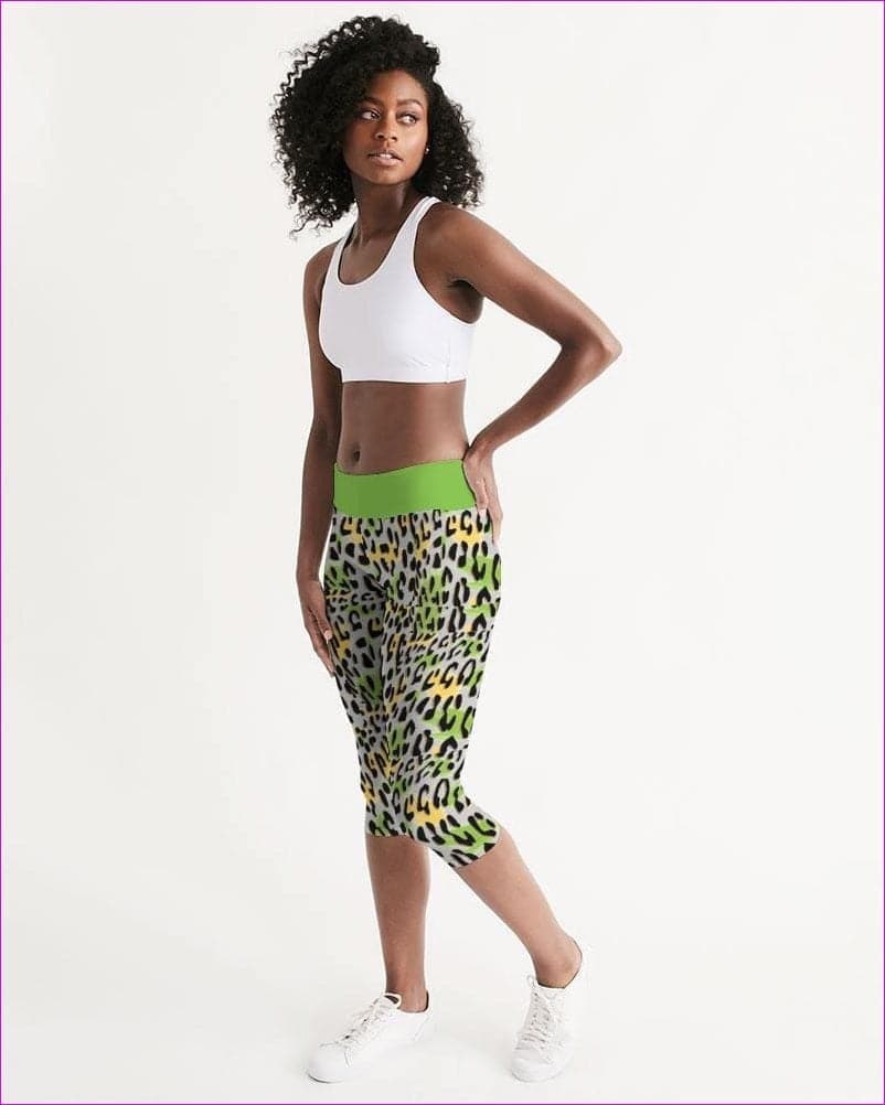 Leopard Splash Womens Mid-Rise Capri - women's capri leggings at TFC&H Co.