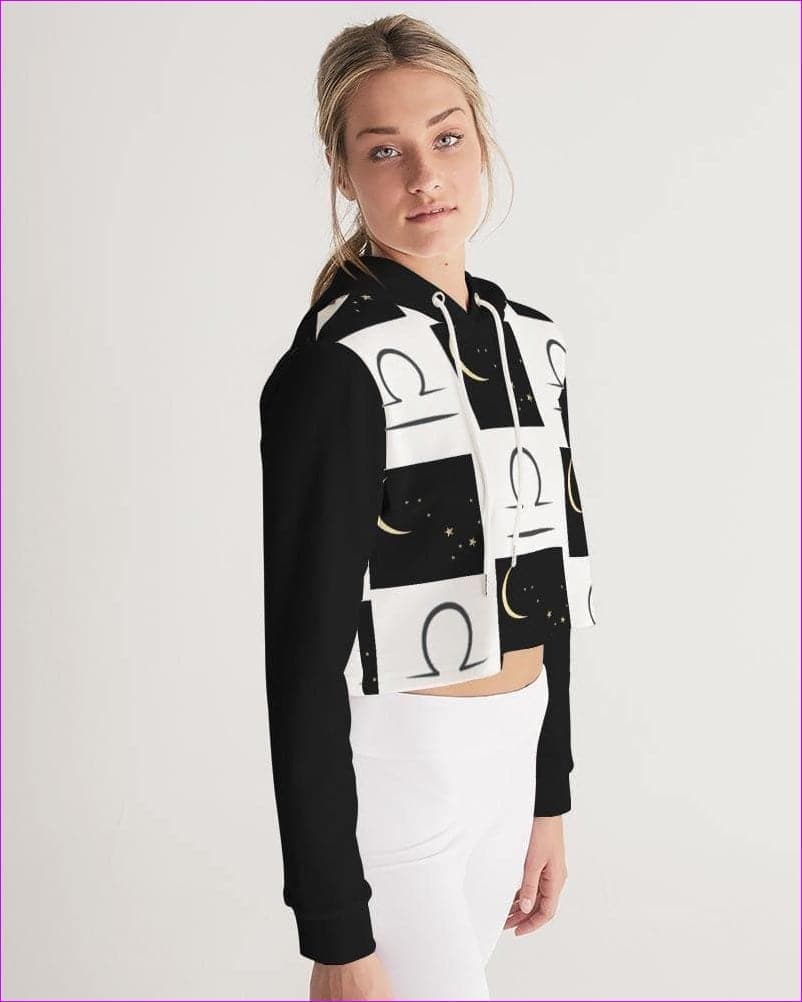 Libra Moon Womens Cropped Hoodie - women's cropped hoodie at TFC&H Co.