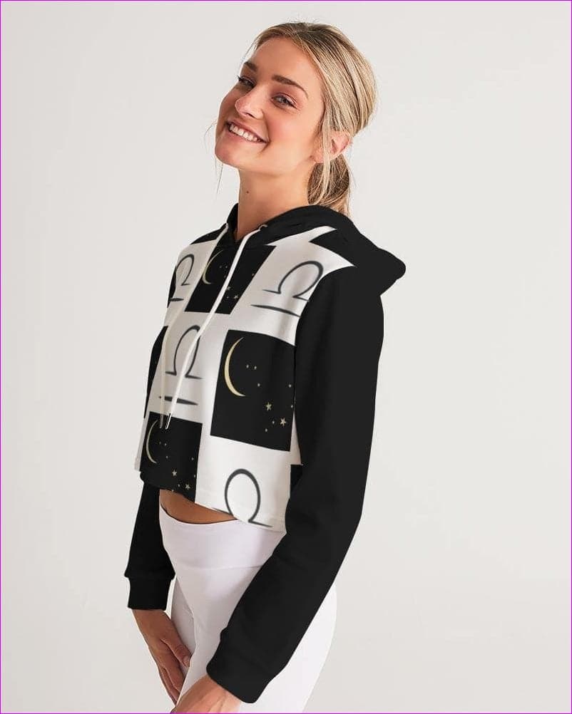 Libra Moon Womens Cropped Hoodie - women's cropped hoodie at TFC&H Co.