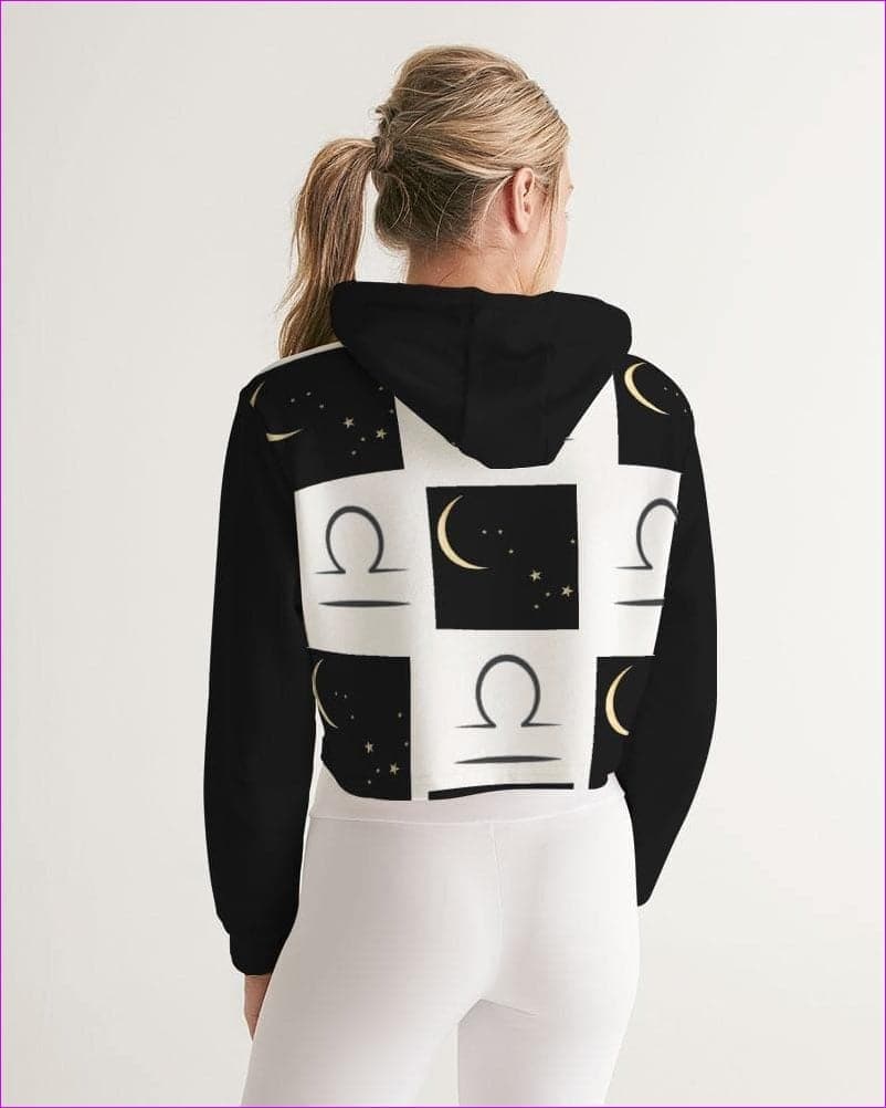 Libra Moon Womens Cropped Hoodie - women's cropped hoodie at TFC&H Co.