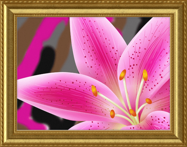 13" x 9 3/4" Granby, in Gold No Matting - Lily Array Framed Wall Painting - Wall art at TFC&H Co.