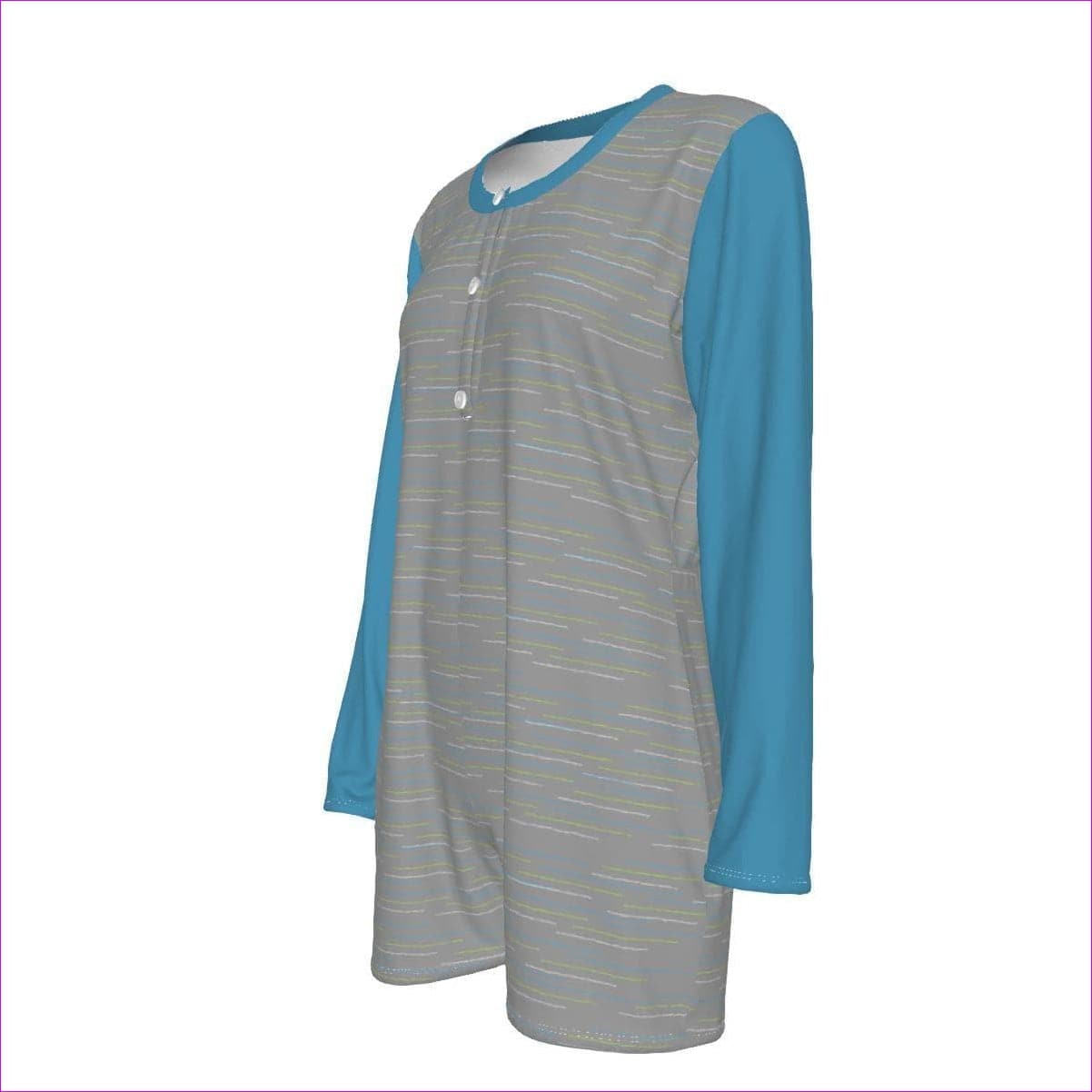 multi-colored Linear Womens Long Sleeve Romper - women's romper at TFC&H Co.