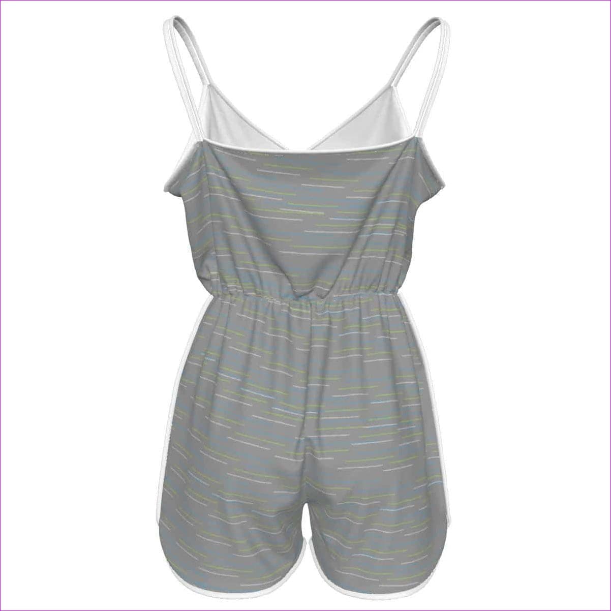 Linear Womens Spaghetti Strap Romper - grey - women's romper at TFC&H Co.