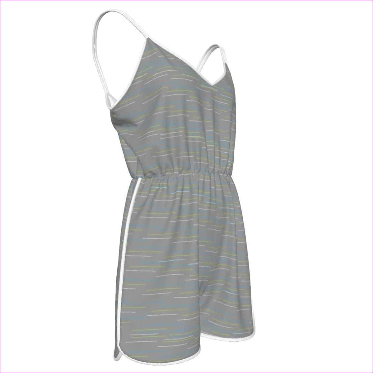 Linear Womens Spaghetti Strap Romper - grey - women's romper at TFC&H Co.
