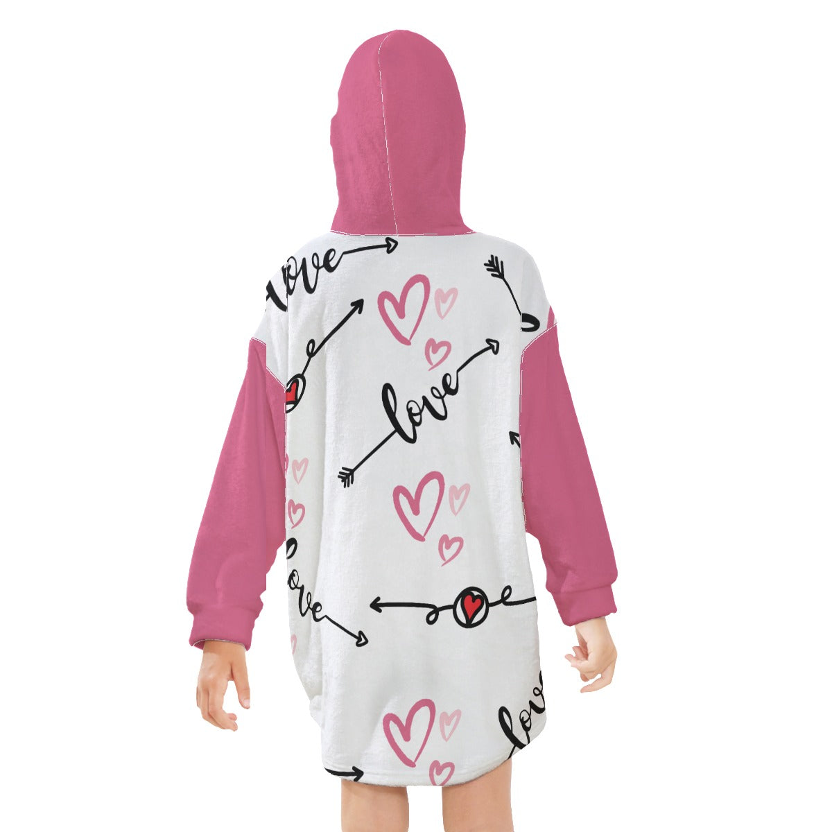 - Love in Motion Kid's Sherpa Fleece Blanket Hoodie With Pocket - kids hoodie blanket at TFC&H Co.
