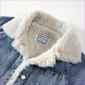 - Loved Kids Faux Rabbit Fur Denim Jacket - kids coat at TFC&H Co.