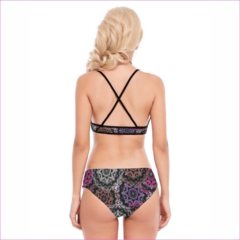 Mandala Graffiti Womens Bikini Swimsuit With Ruffle Hem - women's bikini set at TFC&H Co.