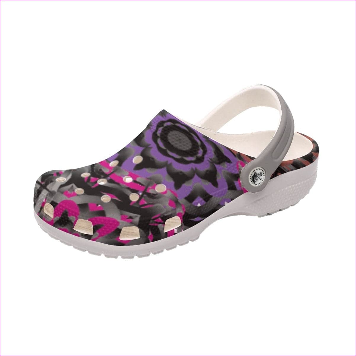 Black Mandala Graffiti Womens Classic Clogs - women's clogs at TFC&H Co.