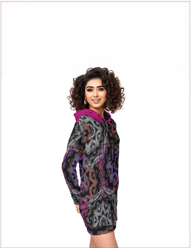 Mandala Graffiti Womens Hoodie Dress - women's hoodie dress at TFC&H Co.