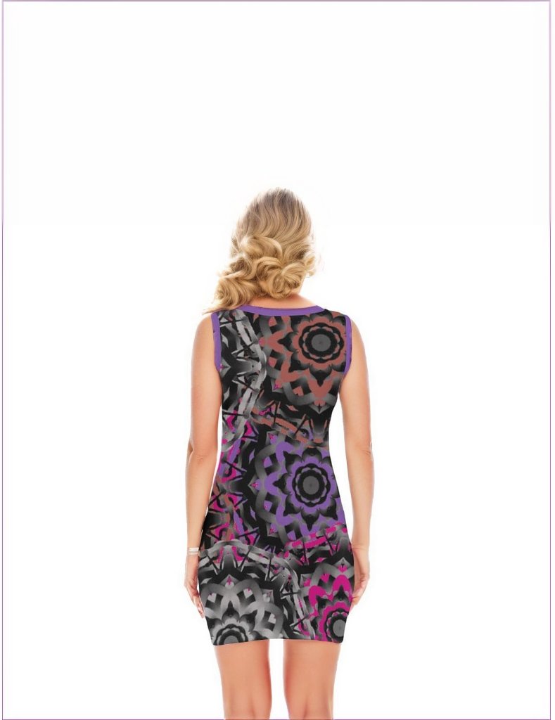 Mandala Graffiti Womens O-neck Sleeveless Hip Dress - women's dress at TFC&H Co.