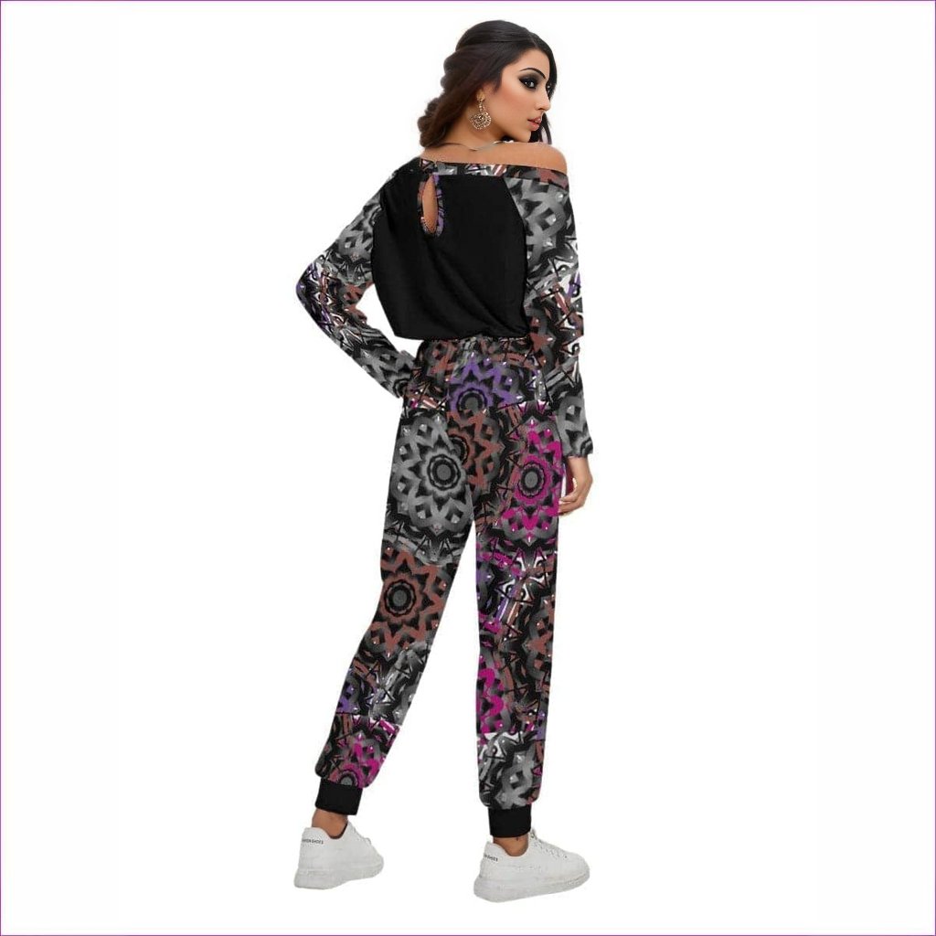 Mandala Graffiti Womens Off-Shoulder Jumpsuit - women's jumpsuit at TFC&H Co.