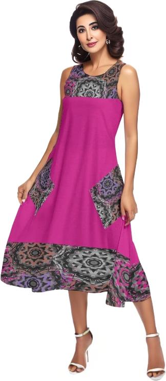 Mandala Graffiti Womens Sleeveless Dress With Diagonal Pocket - women's dress at TFC&H Co.