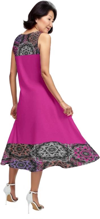 Mandala Graffiti Womens Sleeveless Dress With Diagonal Pocket - women's dress at TFC&H Co.